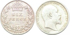 P2298 Great Britain 6 Pence Edward VII 1841 1910 Silver ->Make offer