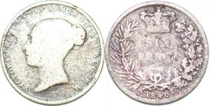 P2299 Great Britain 6 Pence Victoria 1840 Silver ->Make offer