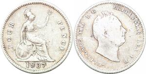 P2302 Great Britain 4 Pence William IV 1837 Silver ->Make offer