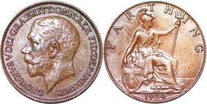 P2309 Great Britain Farthing George V 1924 AU ->Make offer