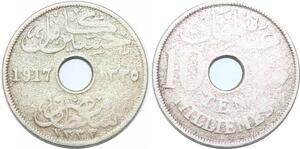 P2313 Egypt 10 Milliemes Hussein Kamil 1917 ->Make offer