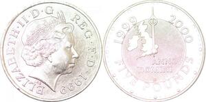 P2337 United Kingdom 5 Pounds Anno Domini 1999 2000 ->Make offer