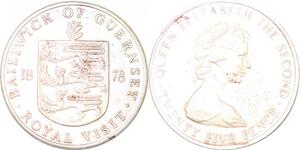 P2338 Guernsey Royal Visit Bailiwick 25 Pence Elizabeth II 1978