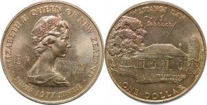 P2341 Medal New Zealand One Dollar Elizabeth II 1969 Cooks Chart 1769 UNC