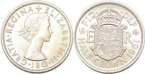 P2343 UK Half Crown Elizabeth II 1961 AU ->Make offer