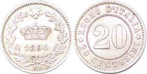 P2357 Italy 20 Centesimi Umberto I 1894 KB ->Make offer