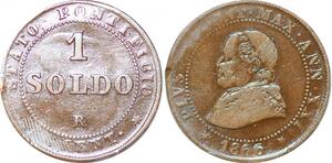 P2358 Italian States Papal States Soldo Pius IX 1866 R Roma XXI ->Make offer