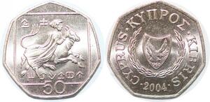 P2364 Chypre Cyprus 50 Cents Kibris 2004 UNC ->Make offer