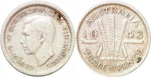 P2404 Australia 3 Pence George VI 1943 Silver ->Make offer