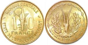 P2412 Banque Centrale Afrique de l&#039;Ouest West Africa 10 Francs 1970 UNC -&gt; Offer