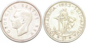 P2413 South Africa Shilling George V 1952 Silver ->Make offer