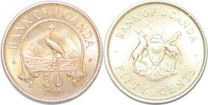 P2419 Uganda 50 Cents 1966 UNC ->Make offer