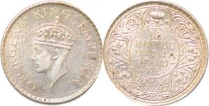 P2440 British India 1/4 Rupee George VI 1940 Argent AU ->Faire offre