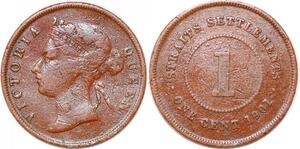 P2449 Malaysia Straits Settlements One Cent Victoria Queen 1901 ->Make offer