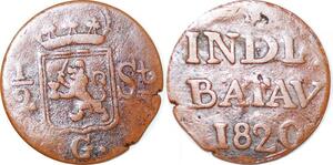 P2451 Netherlands East Indies Indonesia Sumatra 1/2 Stuiver 1820 S ->Make offer