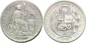 P2456 Peru Sol 1869 YB Lima Silver ->Make offer