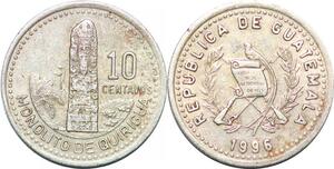 P2484 Guatemala 10 Centavos 1996 Monolito Quirigua ->Make offer