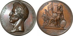 P2518 Rare France Médaille Charles X Vendée Tandem Compos 1825 Caqué Desnoyers SUP