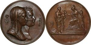 P2521 France Médaille Louis XVIII naissance duc de Bordeaux 1820 Desnoyers SUP