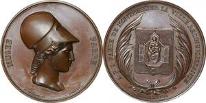 P2523 France Médaille Charles X Montpellier Athéna Musée Fabre 1828 Desnoyers SPL