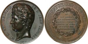 P2526 France Médaille Regnaud Saint-Jean d'Angely Caqué Exilé Louis XVIII 1848 Desnoyers
