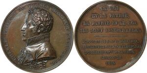 P2529 France Médaille Charles Philippe Collège Electoral 1814 Gatteaux Desnoyers SUP