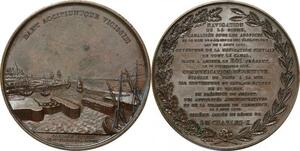 P2533 France Médaille Charles X barrage-écluse Saint-Valéry Somme 1829 SUP Desnoyers