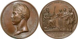 P2539 Rare France Médaille Charles X Avènement régne 1824 Depaulis Desnoyers SUP