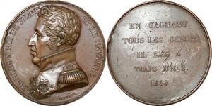 P2549 Rare France Médaille Charles X Gagant coeurs 1824 Gatteaux Desnoyers ->F offre