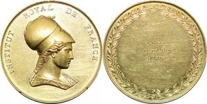 P2551 Rare France Médaille Charles X Prix Institut Royal Thilorier 1929 Desnoyers SUP