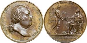 P2552 Médaille France Louis XVIII Accession trone Verona 1825 Andrieu Desnoyers SPL