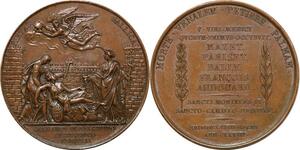 P2554 Scarce Medal Spain French Help Yellow Fever 1821 Barcelona Desnoyers UNC