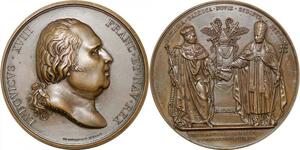 P2562 France Médaille Louis XVIII Reprise du concordat 1516 1817 Desnoyers SPL