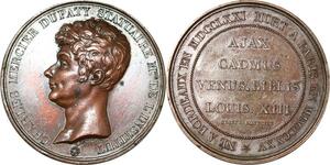 P2576 France Médaille Louis XVIII statue équestre Place des Vosges 1816 Desnoyers