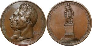 P2579 France Médaille Hommage Louis XIV 1827 Louis XVIII Charles X Desnoyers SPL