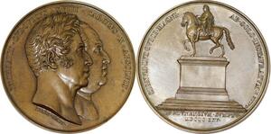 P2589 France Médaille Charles X remplacement statue Louis XIV Lyon 1825 Desnoyers SPL