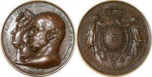 P2598 Rare France Médaille Bourbon Siciles Monnaie des médailles 1830 Desnoyers SPL