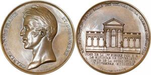 P2601 France Médaille Charles X reconstruction Chambre Députés 1829 Desnoyers SPL