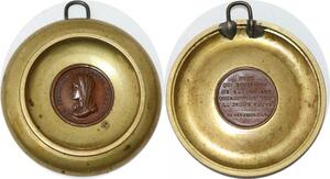 P2602 Rare France Médaille Ferdinande Duchesse de Berri Jeune Veuve 1820 Desnoyers SPL