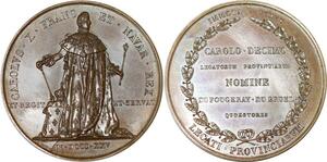 P2604 Rare France Médaille Charles X sacre Reims 1825 parlementaires Desnoyers SPL