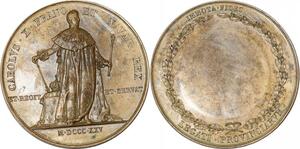 P2607 Rare France Médaille Charles X sacre Reims 1825 parlementaires Desnoyers SPL