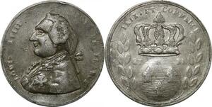 P2609 Rare France Médaille Louis XVI XVIII Paix et Commerce Desnoyers