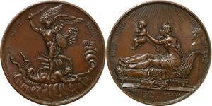 P2614 France Médaille Naissance Duc Bordeaux Gayrard Saint Michel 1820 Desnoyers SPL