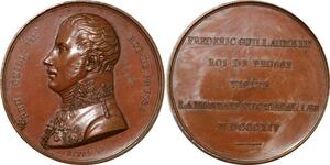 P2619 France Médaille Fredéric Guillaume III roi des Prusses Denon 1814 Desnoyers SPL