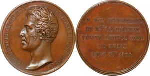 P2620 France Médaille Charles X Avènement trône Dauphin Hotel Dieu 1824 Desnoyers SPL