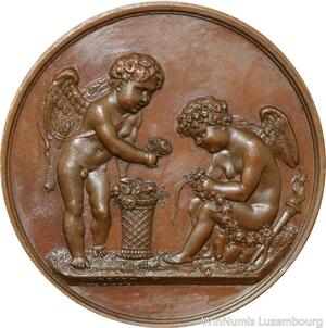 P2624 Scarce Medal Denmark Friedrich VI Prince princesse 1822 Desnoyers UNC