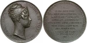 P2626 France Médaille Duchesse de Berry Séjour Dieppe 1824 Dubois Desnoyers SUP