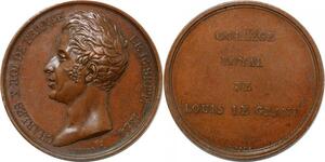P2632 Rare France Médaille Charles X College royal Louis le grand 1824 Desnoyers SUP