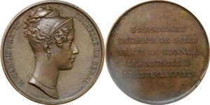 P2635 France Médaille Duchesse de Berry Visite Monnaie Paris 1825 Dubois Desnoyers SPL