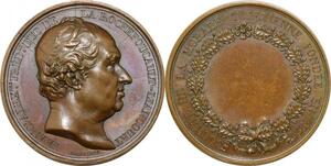 P2640 Rare France Médaille Duc de La Rochefoucault 1829 Barre Desnoyers SPL